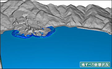 地すべり崩壊状況